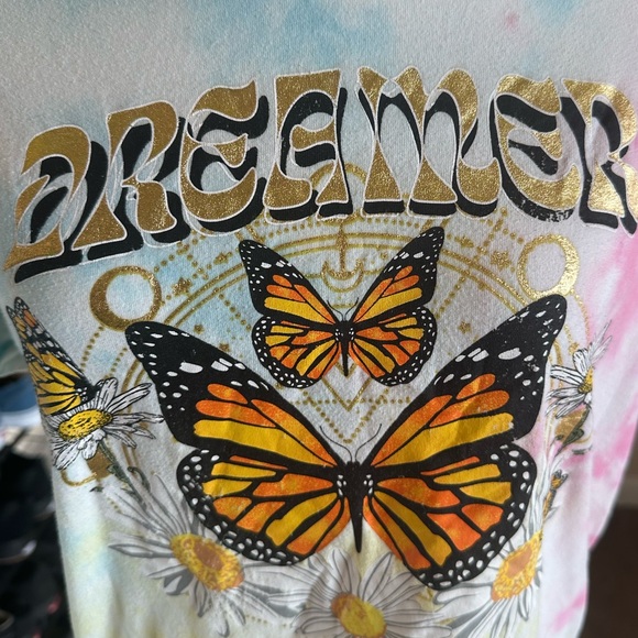 Cotton Candy Tye Dye Butterfly Nature Dreamer Short Sleeve T-Shirt size S - Picture 7 of 7